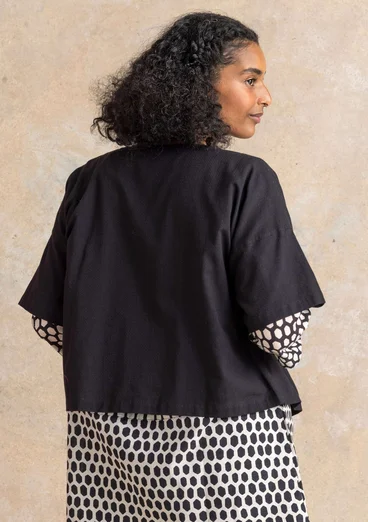 Geweven blouse "Vendela" van biologisch katoen - zwart