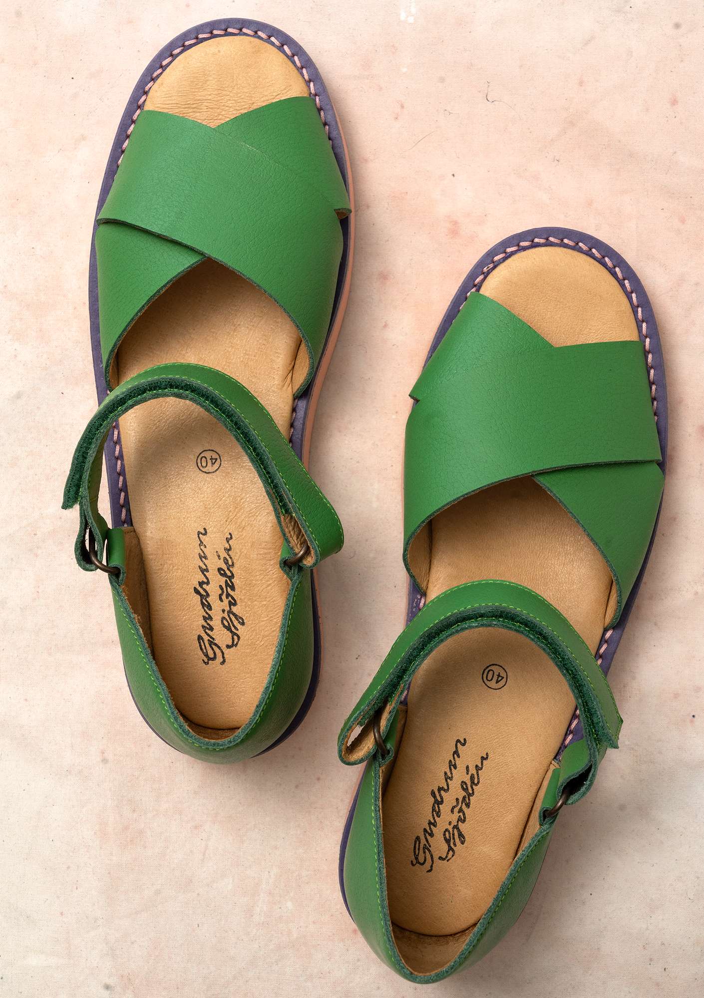 Nappa sandals lotus green thumbnail