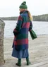“Alberta” recycled wool/recycled polyester coat (indigo/patterned M)