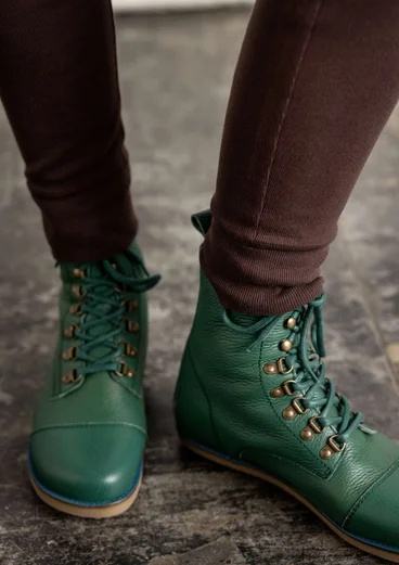 Bottines en cuir nappa - vert foncé