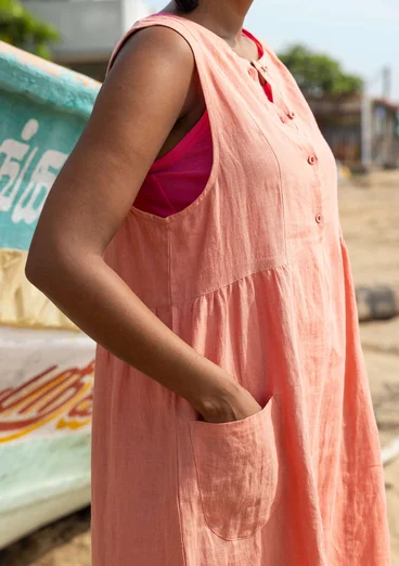 Sleeveless woven linen dress - lily