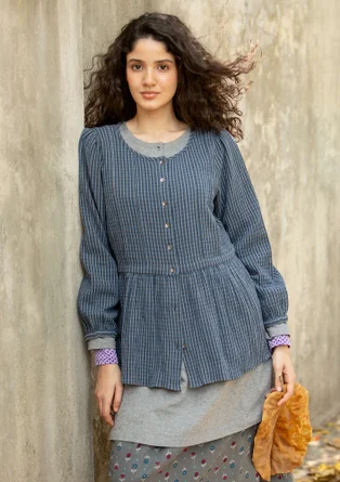 Bluse „Noira“ aus Bio-Baumwolle - indigo