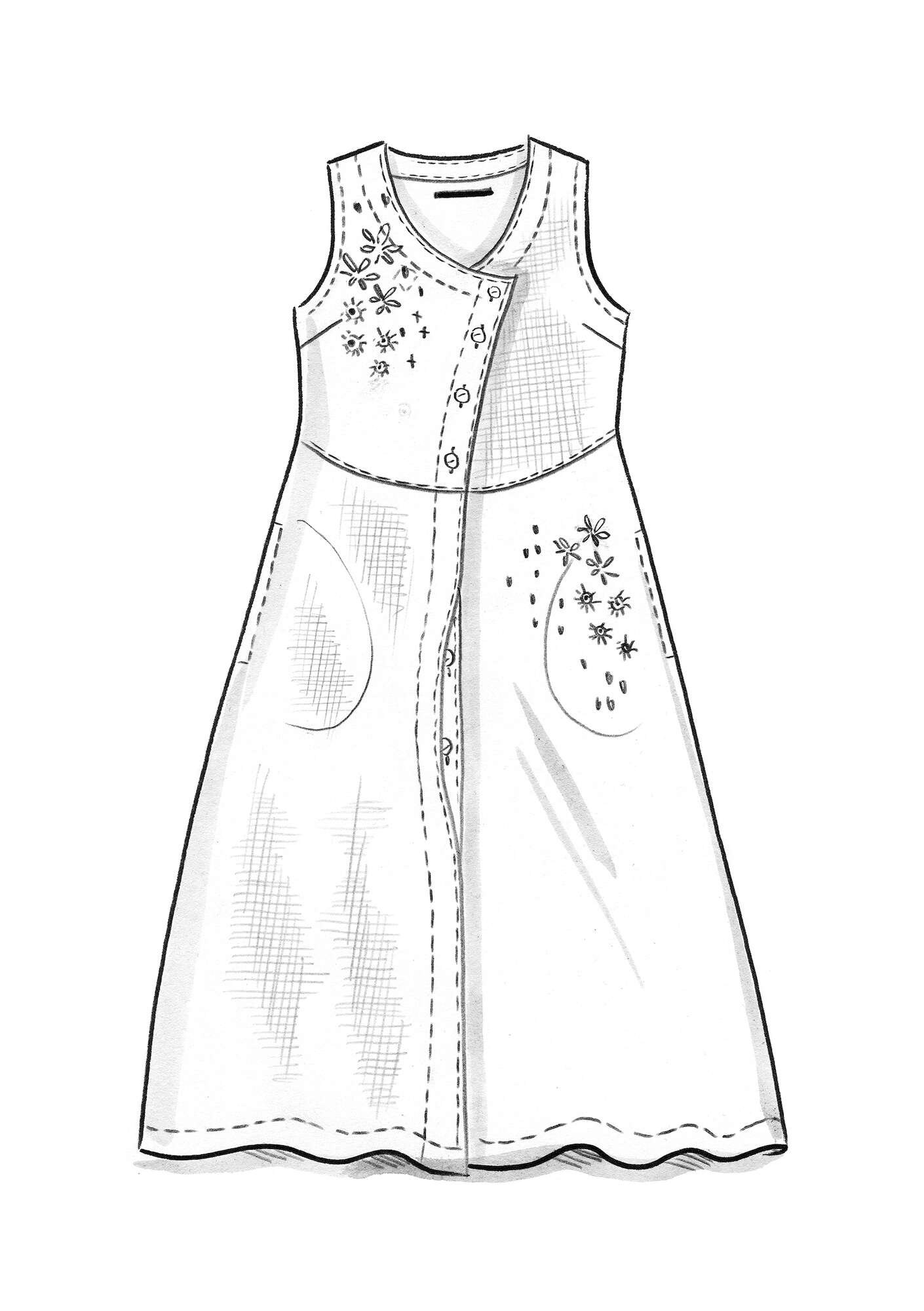 “Ori” linen pinafore dress allium