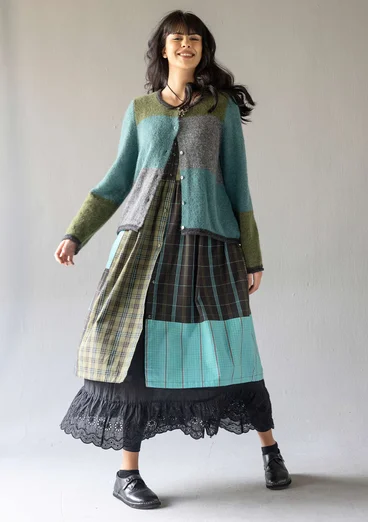 “Kajsa” multicoloured alpaca blend cardigan - verona green