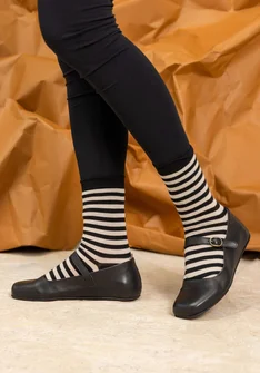 Leather ballerina pumps - black