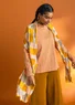 Striped mock turtleneck in organic cotton (curry/lily XS)