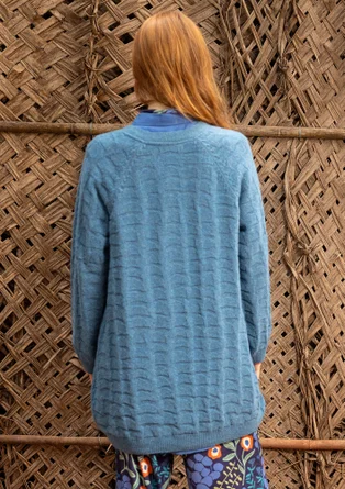 Gilet long "Harriet" en mélange de laine recyclée - indigofera/chiné