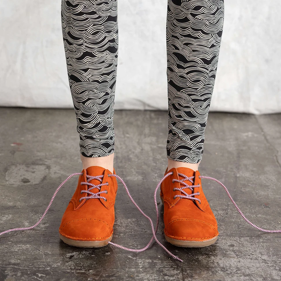 Lace-up shoes in nubuck - henna