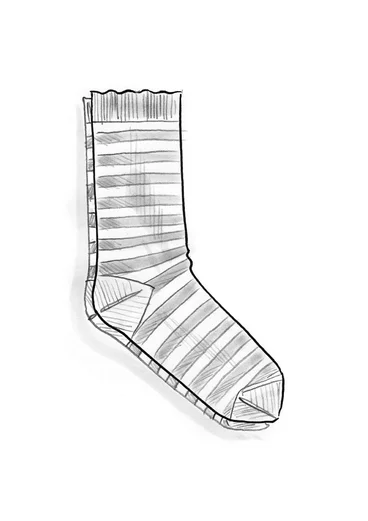 Chaussettes rayées en coton biologique - pivoine foncé