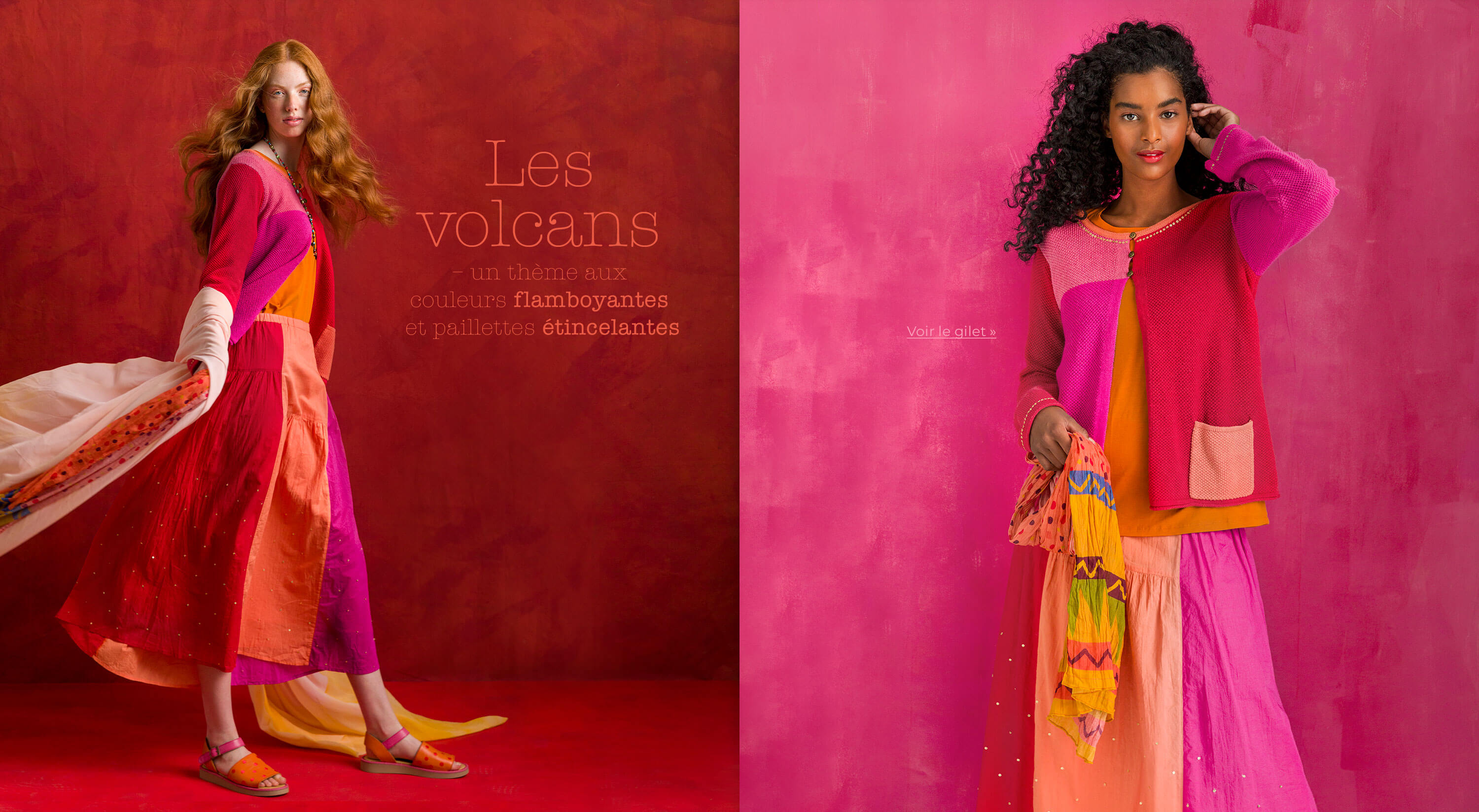 Volcano – fiery colours and sparkling sequins.