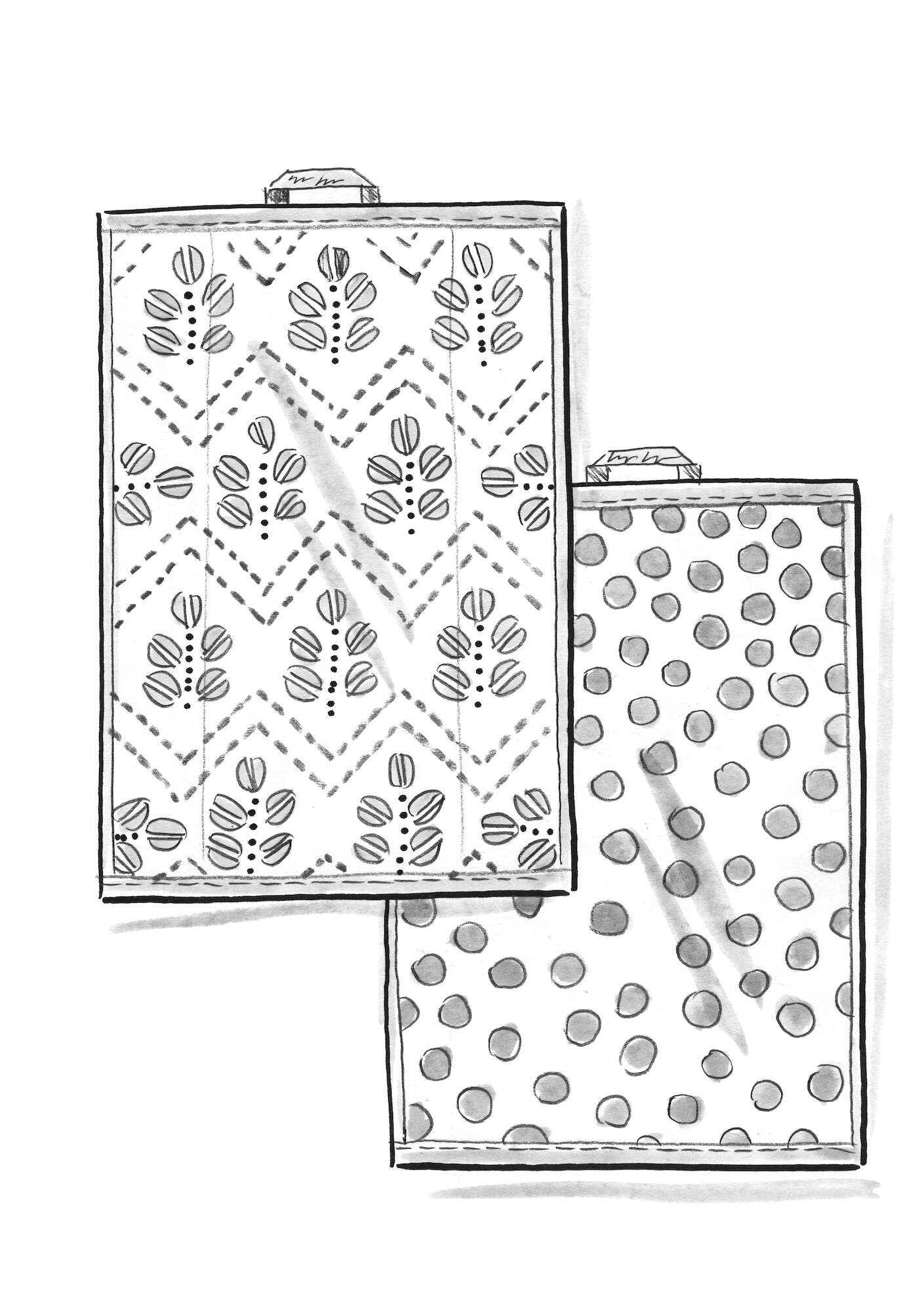 Gæstehåndklæde 2-pak  Leafy  i økologisk bomuld