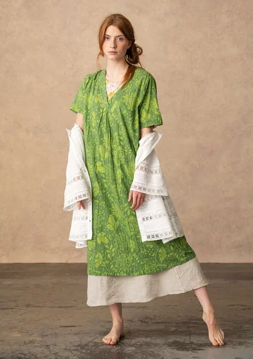 Geweven jurk "Niwa" van biologisch katoen - koriander