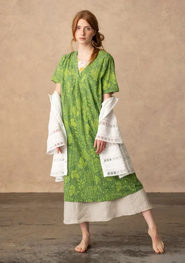 Geweven jurk "Niwa" van biologisch katoen - koriander