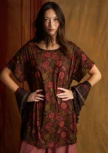 “Amaya” patterned lyocell/elastane tunic - aubergine