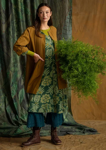 Gemustertes Jerseykleid „Sanvi“ aus Bio-Baumwolle - dunkelgrün
