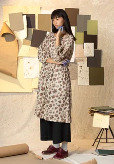 “Petunia” woven organic cotton dress - natural