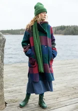Jas "Alberta" van gerecyclede wol/gerecycled polyester - indigo/dessin