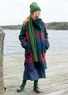 “Alberta” recycled wool/recycled polyester coat (indigo/patterned M)