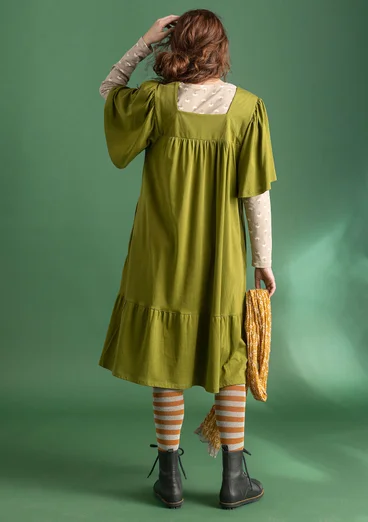 Jersey dress in cotton/modal - moss green