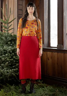 “Vinternatt” alpaca blend knit skirt - tomato