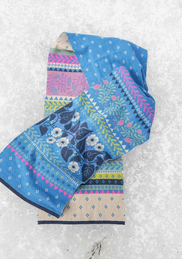“Borealis” knit scarf in organic and recycled cotton/wool - mild indigo