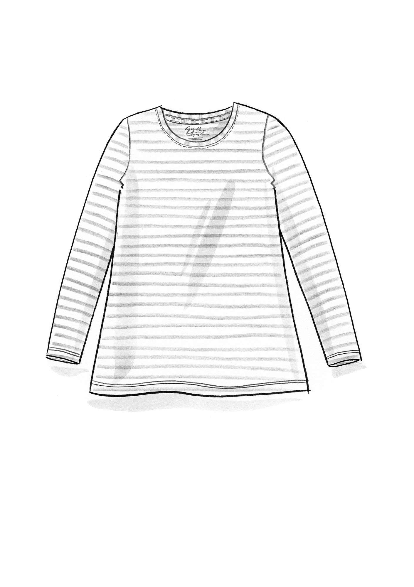 Organic cotton essential striped sweater elephant grey melange/ecru