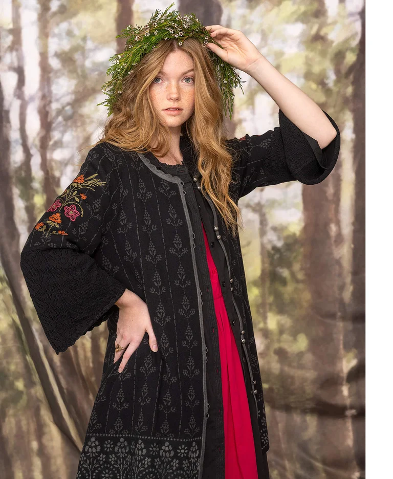 Jacquardstrickjacke „Sunnanå“ aus Bio-/Recycling-Baumwolle