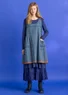 “Ava” woven organic cotton pinafore dress (flax blue L)