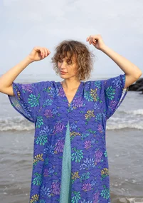 “Pearl” woven viscose/linen dress - lupin