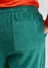Corduroy broek "Rime"⁠van biologisch katoen - licht flessengroen