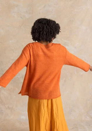 Wool/cotton/alpaca sweater - light grapefruit/melange