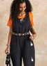 “Gardener” organic cotton/linen dungarees (dark ash grey S)