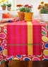 Striped organic cotton table runner (amaryllis One Size)