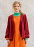 Velurjakke «Cornus» i økologisk bomull / resirkulert polyester (agatrød M)