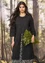 Vevd kjole «Tjärn» i økologisk bomull (svart S)