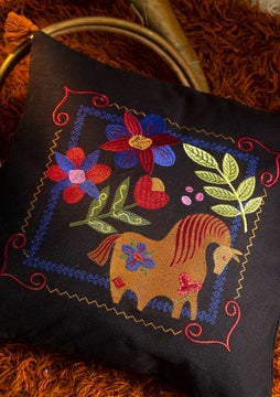 Mongolia cushion cover black