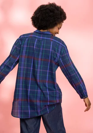 Chemise à motif en coton biologique tissé - encre