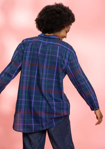 Chemise à motif en coton biologique tissé - encre