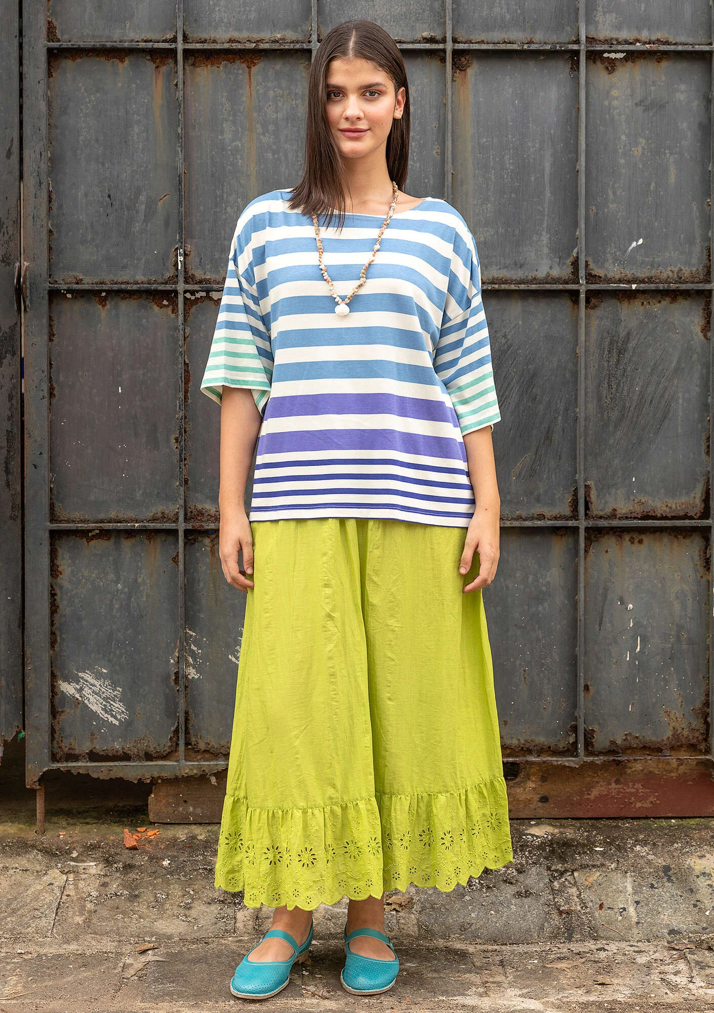 “Kochi” organic cotton/modal top - sea blue