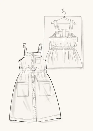 Robe tissée « Garden » en coton biologique/lin - absinthe