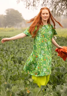 “Midsommernatt” organic cotton jersey dress - seaweed