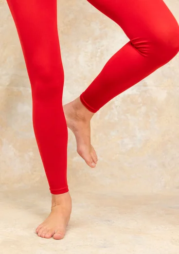 Solid-colour leggings in recycled polyamide - amaryllis
