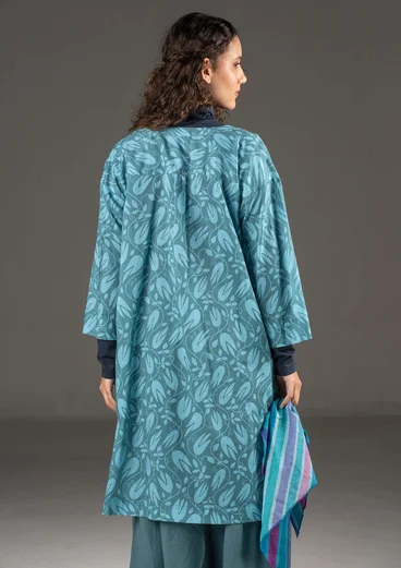Robe "Kelly" en coton biologique tissé - vert de Vérone/motif