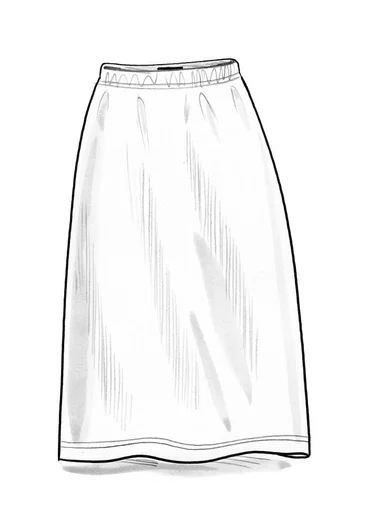 Long jersey skirt in organic cotton rib - dark aubergine