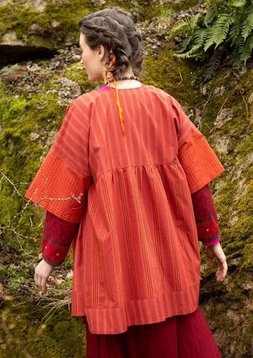 “Sofia” artist’s blouse in organic cotton - madder red