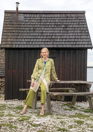 Strickjacke „Bohuslän“ aus Bio-/Recycling-Baumwolle - dunkelnatur