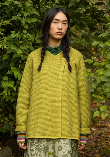 Wool/organic cotton wrap cardigan - 