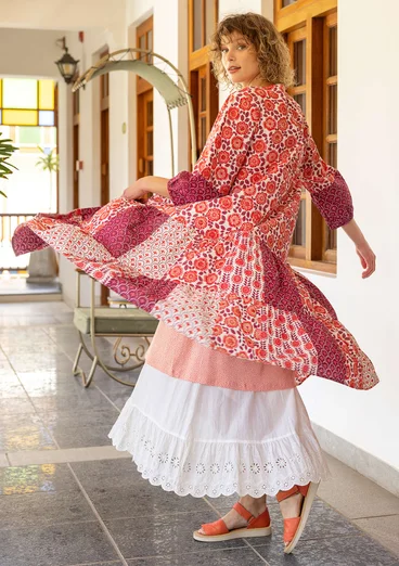 Robe tissée "Sona" en coton biologique - rouge vif