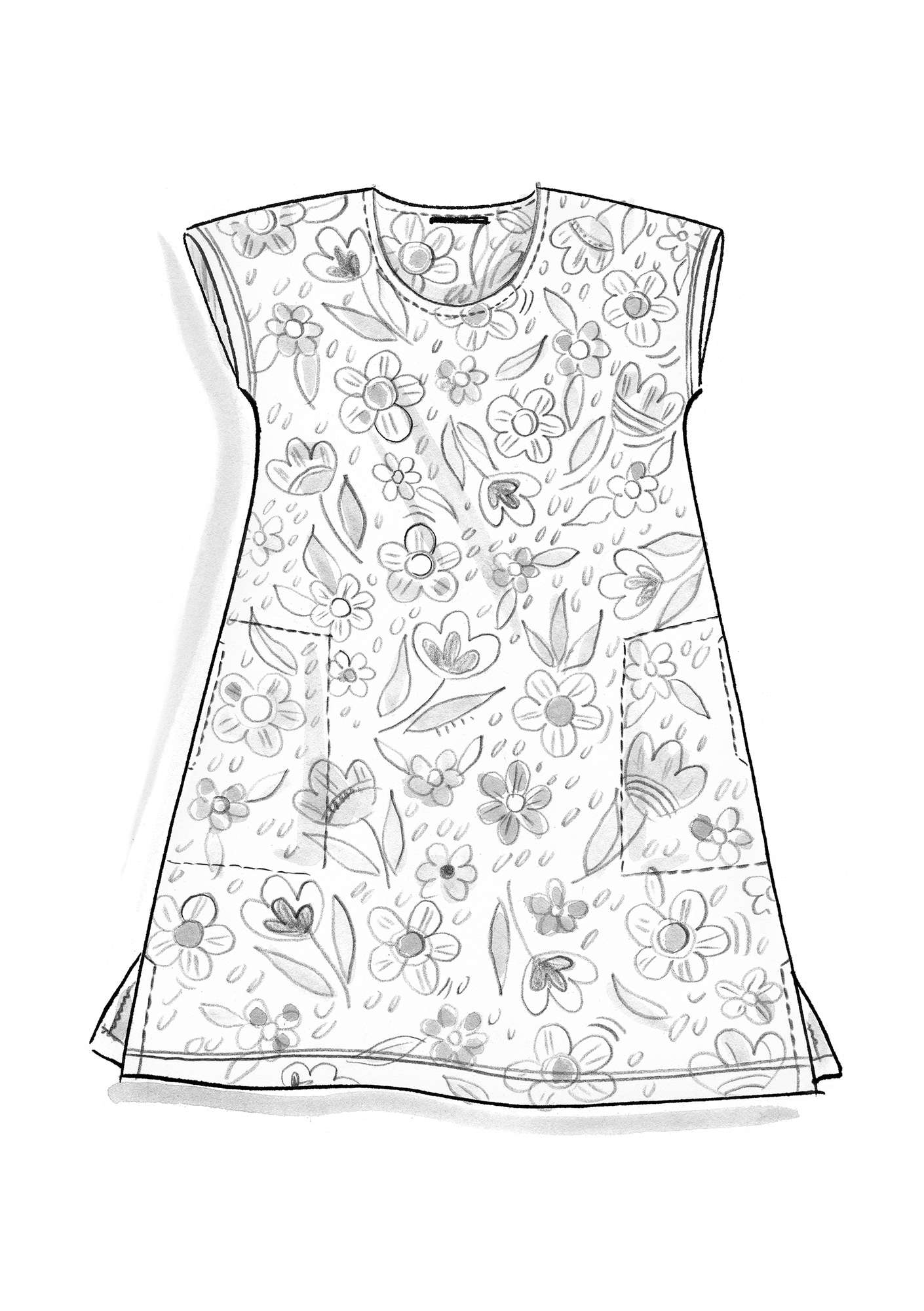 Tricot jurk  Lill  van biologisch katoen halfgebleekt