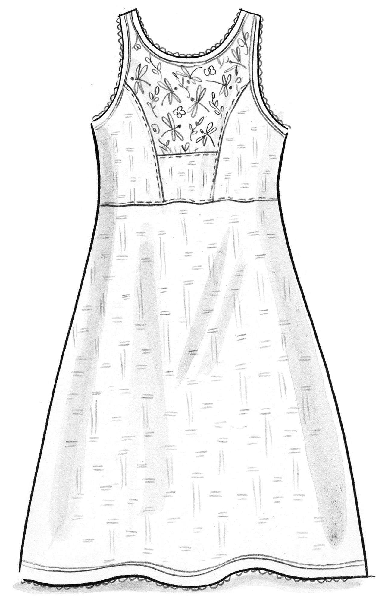 Pointelle dress in organic cotton/modal